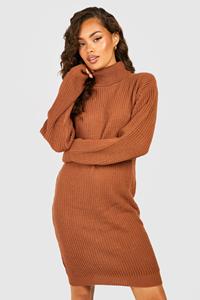 Boohoo Vissers Trui Jurk Met Col, Mocha