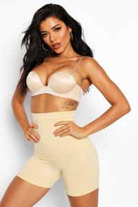 Boohoo Corrigerende Shorts Met Hoge Taille, Nude