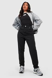 Boohoo Plus Mom Jeans Met Hoge Taille, Washed Black