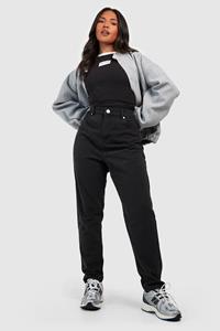 Boohoo Plus High Waist Mom Jeans, Washed Black