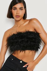 Boohoo Veren Bandeau Crop Top, Black