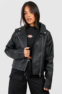Petite Nepleren Biker Jas, Black