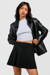 Boohoo Losse Crêpe Rok Met Grote Tailleband, Black