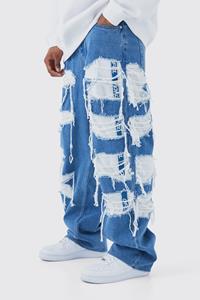 Boohoo Onbewerkte Baggy Jeans Met Jersey Joggingbroek Onderlaag, Light Blue