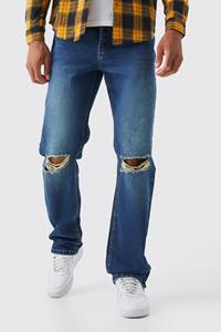 Tall Onbewerkte Baggy Jeans Met Zoom Rits, Antique Blue