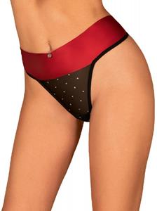 Obsessive Tienesy String Met Sexy Strik - Zwart/Rood