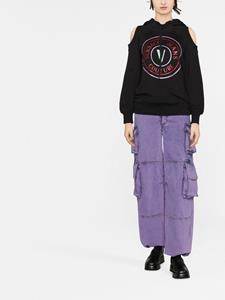 versacejeanscouture Versace Jeans Couture Hoodie met logoprint - Zwart