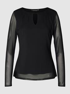 Comma Langarmshirt Mesh-Longsleeve mit Zierfalten