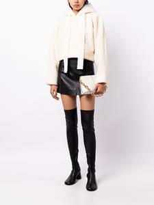 Patou Hoodie met geborduurde medaillon en imitatielamswol - Wit