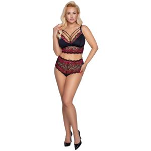 Cottelli Collection Cottelli Curves Rode Kanten Bh Set Plus Size