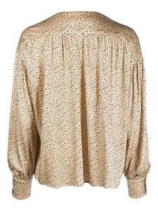 Roseanna Wikkelblouse met V-hals - Beige