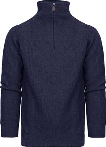 Suitable Half Zip Trui Wol Blend Navy