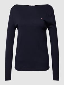 Tommy Hilfiger Langarmshirt "SLIM CODY RIB SLASH-NK LS", mit kleiner Logostickerei auf der Brust