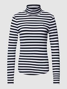Tommy Hilfiger Langarmshirt "SLIM 5X2 RIB ROLL-NK LS", mit dezenter Logostickerei auf der Brust