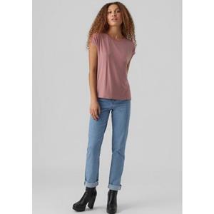 Vero Moda Rundhalsshirt "VMAVA PLAIN SS TOP GAJRS NOOS"