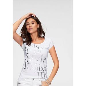 Laura Scott Shirt met ronde hals met folieprint