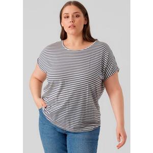 Vero Moda Shirt met ronde hals VMAYA PLAIN SS TOP STRIPE GA NOOS CURVE