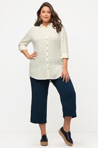 Ulla Popken Hemdbluse Shirtbluse Hemdkragen Musselin Langarm