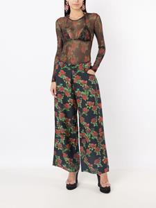amirslama Amir Slama Culotte met bloemenprint - Zwart