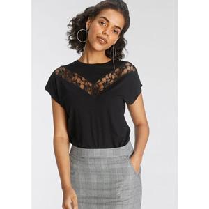 Laura Scott Shirt met ronde hals aangesneden korte mouwen, figuurvolgende pasvorm