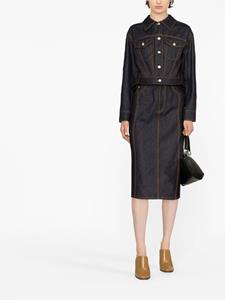 alexandermcqueen Alexander McQueen Denim midi-rok - Blauw