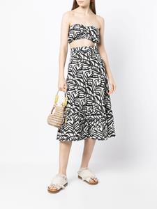 Bambah Midi-rok met geometrische print - Wit