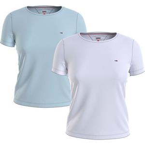 Tommy Jeans Rundhalsshirt "TJW 2PACK SOFT JERSEY TEE", (2 tlg., 2er-Pack), mit Tommy Jeans Logo-Flag-Stickerei