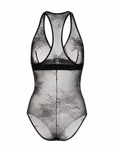 Body met kant - Zwart