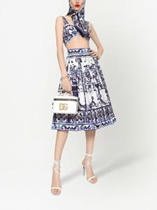 dolce&gabbana Dolce & Gabbana Midi-plooirok met print - Blauw