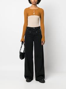 Ribgebreid vest - Oranje