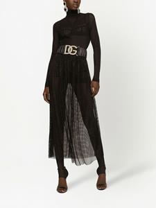 dolce&gabbana Dolce & Gabbana Mesh maxi-rok verfraaid met stras - Zwart