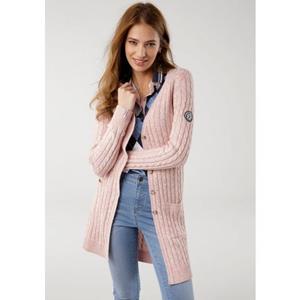 KangaROOS Lang vest met trendy kabelpatroon en zakken