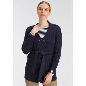 DELMAO Lang vest in kabelpatroon met bijpassende strikceintuur - nieuw merk!