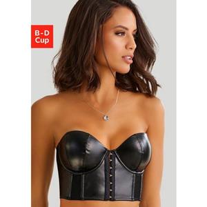 petite fleur gold Lijfje met afneembare schouderbandjes, longline beha in lederlook, sexy lingerie