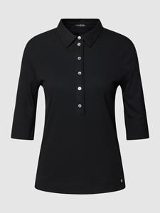 Marc Cain Langarm-Poloshirt uni (1-tlg)