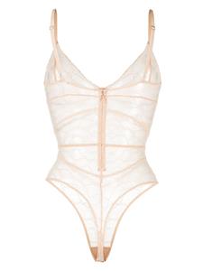 Kiki de Montparnasse Mon Cheri lace bodysuit - Beige