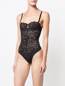 Fleur Du Mal Charlotte lace balconette bodysuit - Zwart