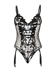 fleurdumal Fleur Du Mal Lily body met borduurwerk - Zwart