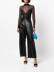 fleurdumal Fleur Du Mal Mesh body met lange mouwen - Zwart