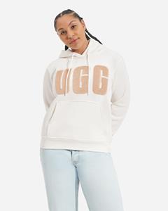 UGG Large Logo Hoodie - White- Dames, White