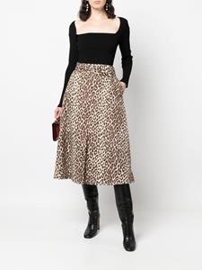 jilsander Jil Sander Midi-rok met luipaardprint - Beige