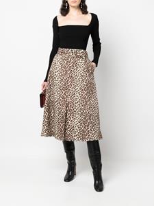 Jil Sander Midi-rok met luipaardprint - Beige