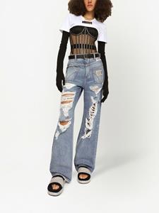 Dolce & Gabbana KIM DOLCE&GABBANA korset top met tule - Zwart