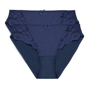 ANNE WEYBURN Set van 2 slips in kant en microvezel, Anthea
