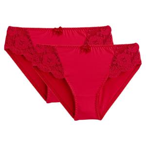 ANNE WEYBURN Set van 2 slips in kant en microvezel, Anthea