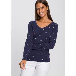 KangaROOS Langarmshirt, (1 tlg.), mit hanseatischem Alloverdruck