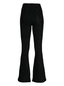 sequin-embellished tweed trousers - Zwart