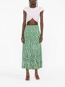 Maxi-rok met geometrische print - Groen