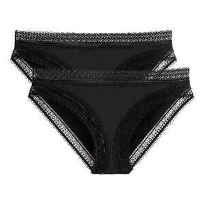 LA REDOUTE COLLECTIONS Set van 2 slips in microvezel, details in kant