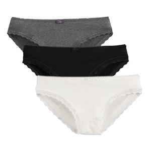 LA REDOUTE COLLECTIONS Set van 3 effen slips, detail in kant